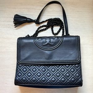 Tory Burch Matte Black Fleming